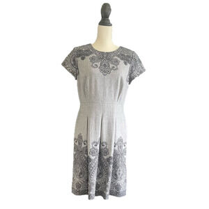 Talbot's Petites Women's Grey Wool Dress with Lining, Size 10P